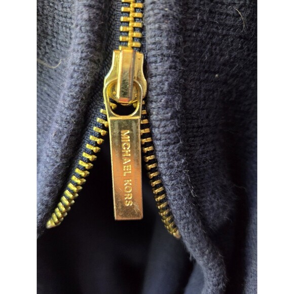 Michael Kors Blue Pullover Hi-Lo Sweater with Zipper Accents Women's Large - Picture 6 of 6